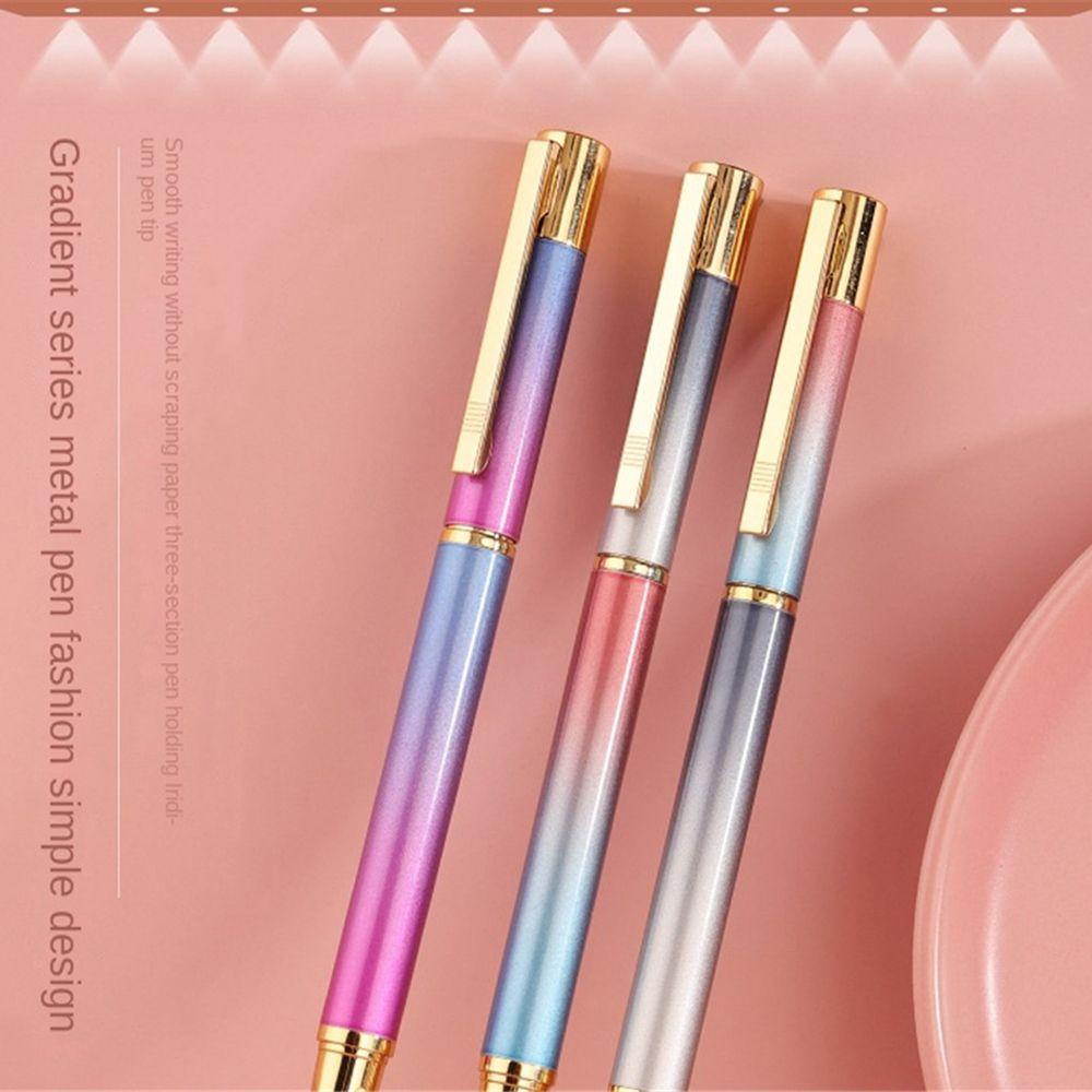 Pineapple 0.5mm Metal Pen Business Tulis Tinta Halus Sac Warna Gradasi