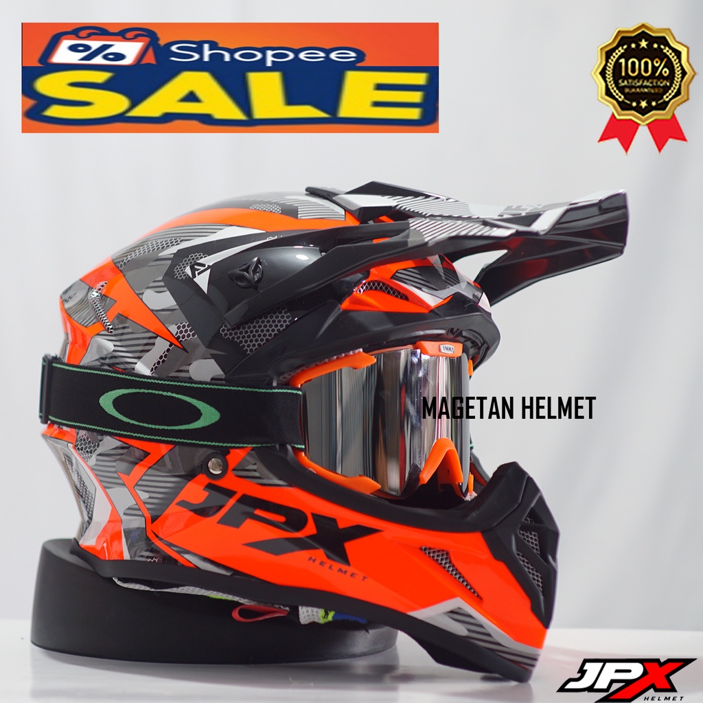 HELM JPX CROSS ORIGINAL FREE GOGLE KACA MATA HELM FULL FACE CROSS TRAIL