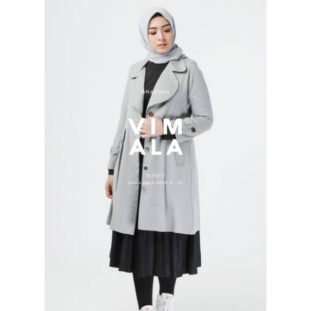 Vimala COAT warna grey graysha jaket wanita bandung