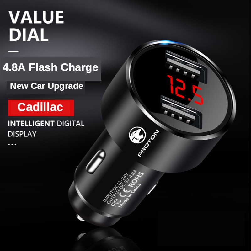 Charger Mobil 4.8A QC4.0 USB Fast Charging Untuk Orang Tua Preve Waja Iswara Saga X70 Iriz Gen2 Saga Flx