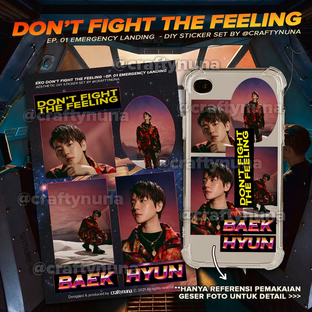 (EX-002) EXO Don't Fight The Feeling 2021 Aesthetic DIY Sticker Set stiker kpop case hp exol