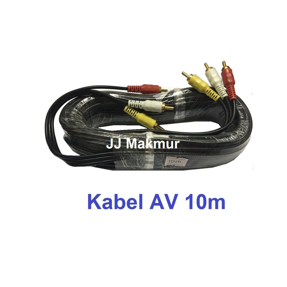 Kabel Rca DVD to TV AV Audio Video 10 meter Jack cabang 3 k  lop6