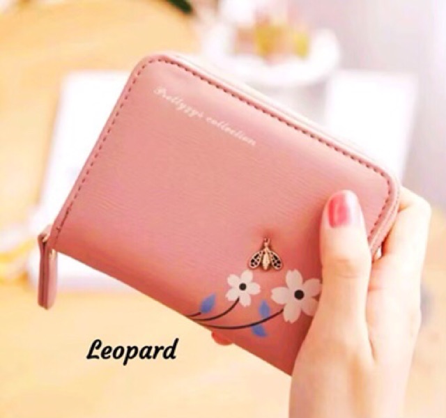 Dompet Mini Lipat Resleting LADYBUG FLOWERS /dompet wanita mini lipat muat banyak ringan