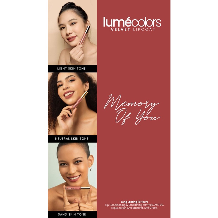 Lumecolors Velvet Lipcoat Lipstik Tahan Lama Anti Air Matte Waterproof Original - Memory Of You