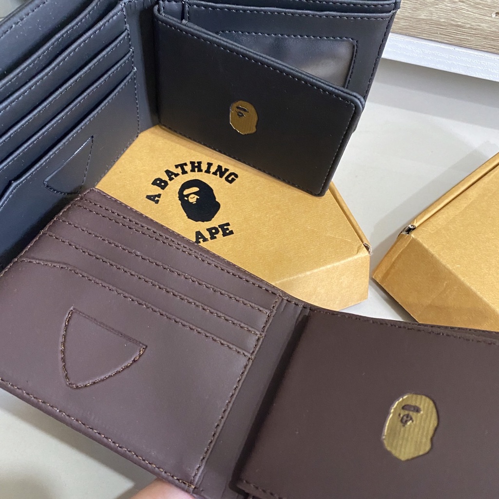 BAPE Wallet with BOX / Dompet Pendek Kulit Pria Wanita