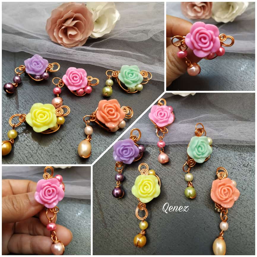 Brooch (WB-54) Pin Bros Hijab Mutiara Sintetis Seni Kawat Tembaga Kreatif Cantik Unik Sahabat Persah