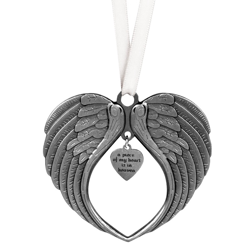 Ornamen Liontin Desain A Piece Of My Heart Is In Heaven Angel Heart Untuk Dekorasi Natal