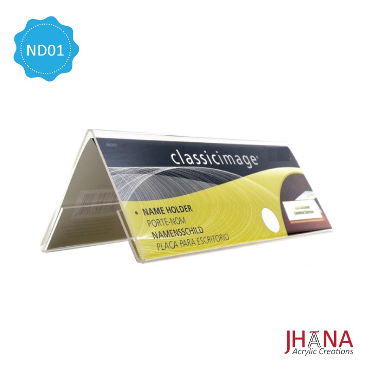 

Name Desk ND10 / Label / Akrilik Papan Nama / Stand Acrylic / Display Kartu Nama