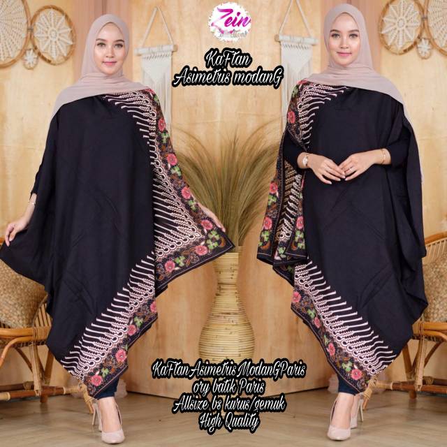 Kaftan/tunik batik paris asimetris