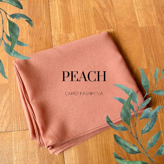 Pashmina Diamond 180x75 Jahit Tepi BISA COD, GROSIR, murah-PD Peach