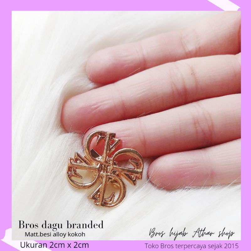 Bros B/bross signature branded import premium/brooch button/Bros hijab Athar shop scarve/Bros dada-Zd kincir gold
