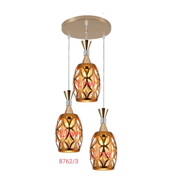 Lampu gantung minimalis modern 3 in 1 gold ruang tamu,cafe,dapur bersih,kamar tidur