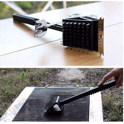 3-in-1 Sikat Gagang Grill BBQ / Brush Long Handle BBQ Cleaning Grill