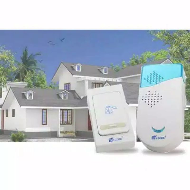 Bel Pintu Rumah Tanpa Kabel BEL PINTU ALARM RUMAH V-ZORR WIRELESS DOOR BELL REMOTE PAKAI BATRAI