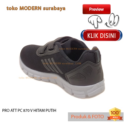 PRO ATT PC 870 V HITAM PUTIH sepatu sekolah anak perekat sneakers