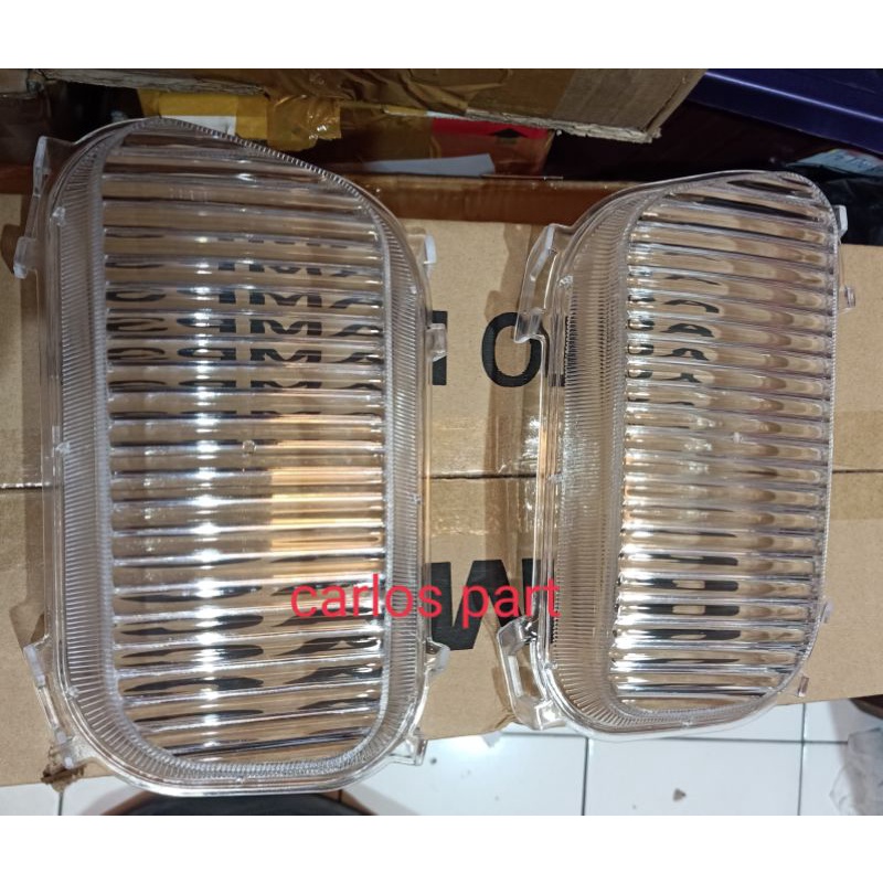 1set mika lampu bumper canter set kiri kanan/mika kaca lampu bemper canter turbo ps110 ps125