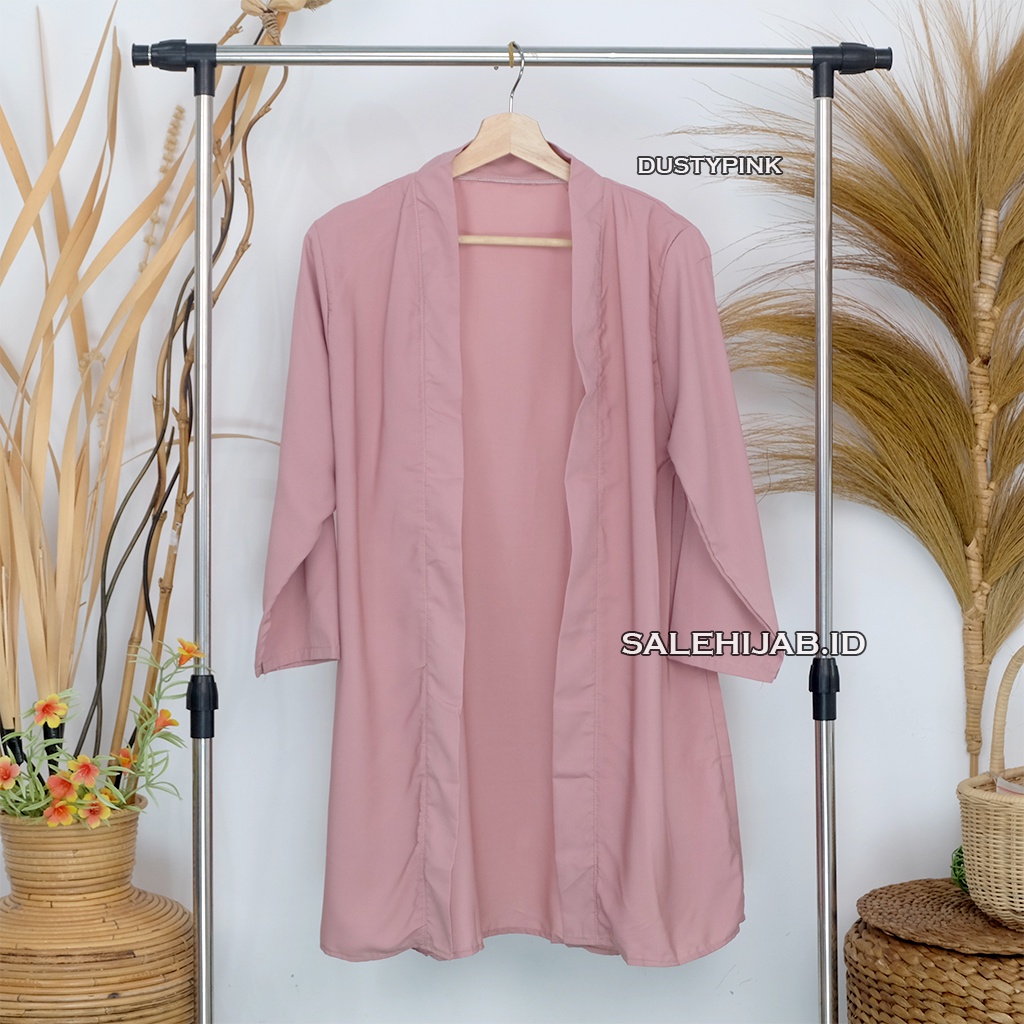 LONG CARDIGAN WOLFIS PREMIUM (cardi / cardy woolpeach)-DUSTYPINK