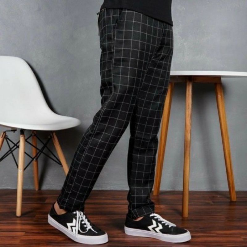 Celana Tartan Pria Celana panjang pria Long Pants Kotak Kotak Hight Quality Premium