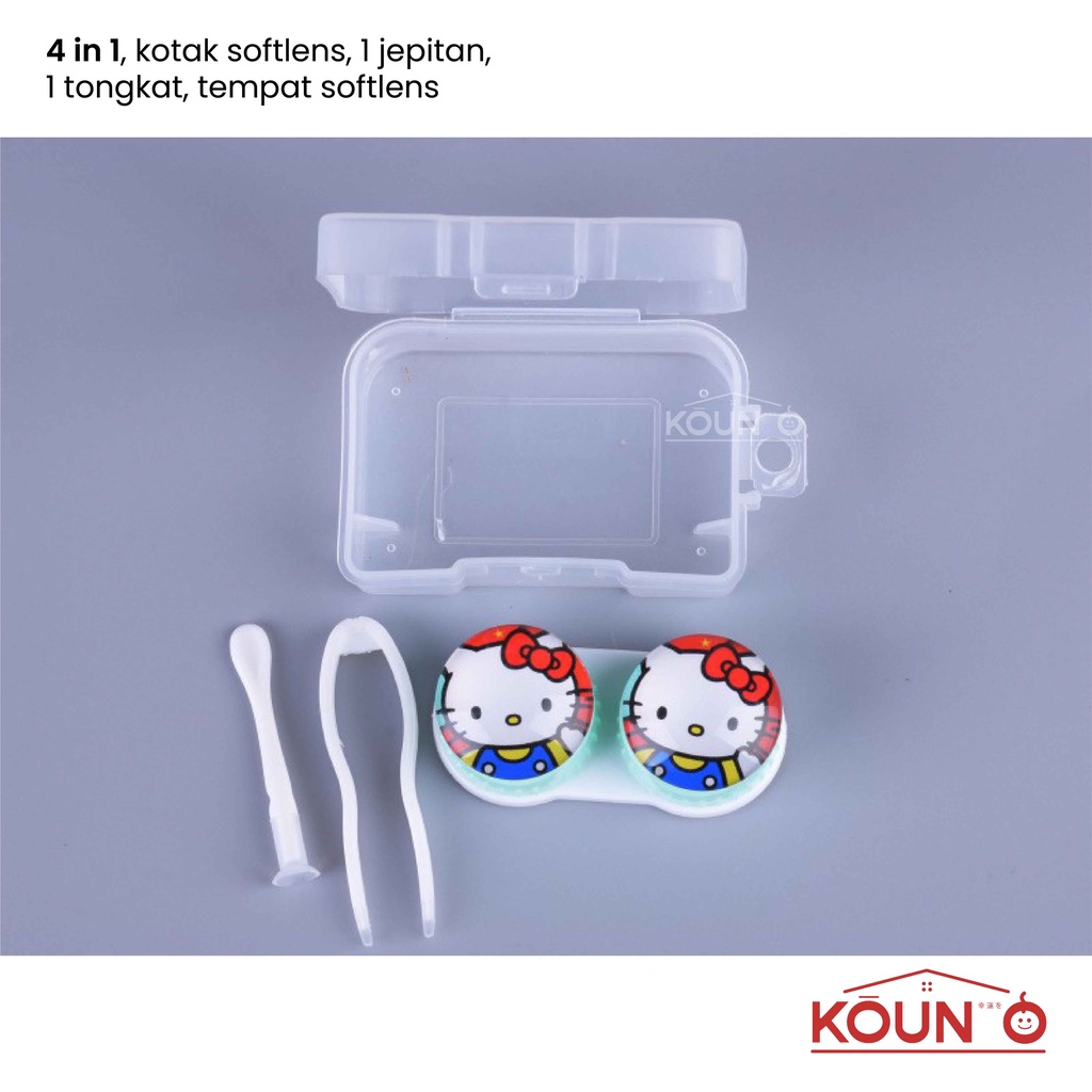 Tempat Soflens Lucu Kontak Lensa Simple Contact Lens Softlens Case 1 Set