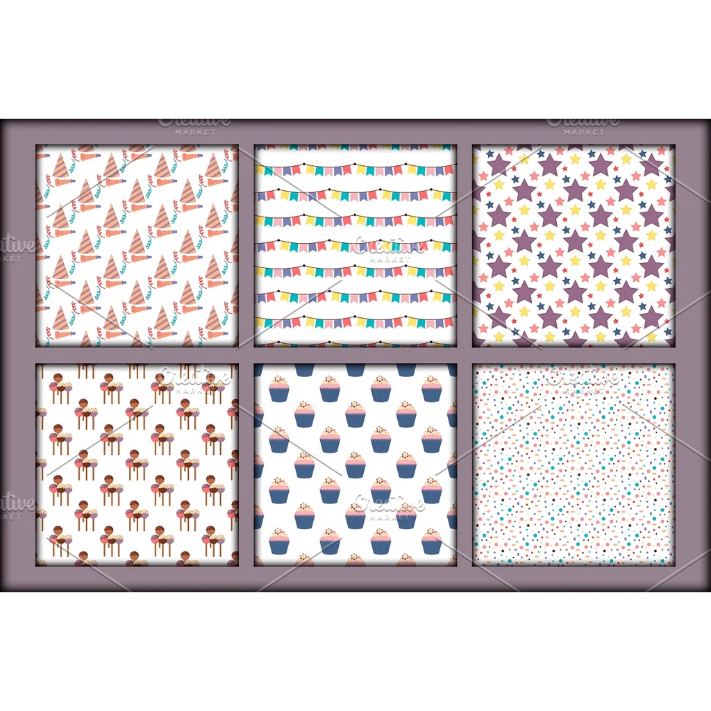 Happy Birthday Seamless Patterns