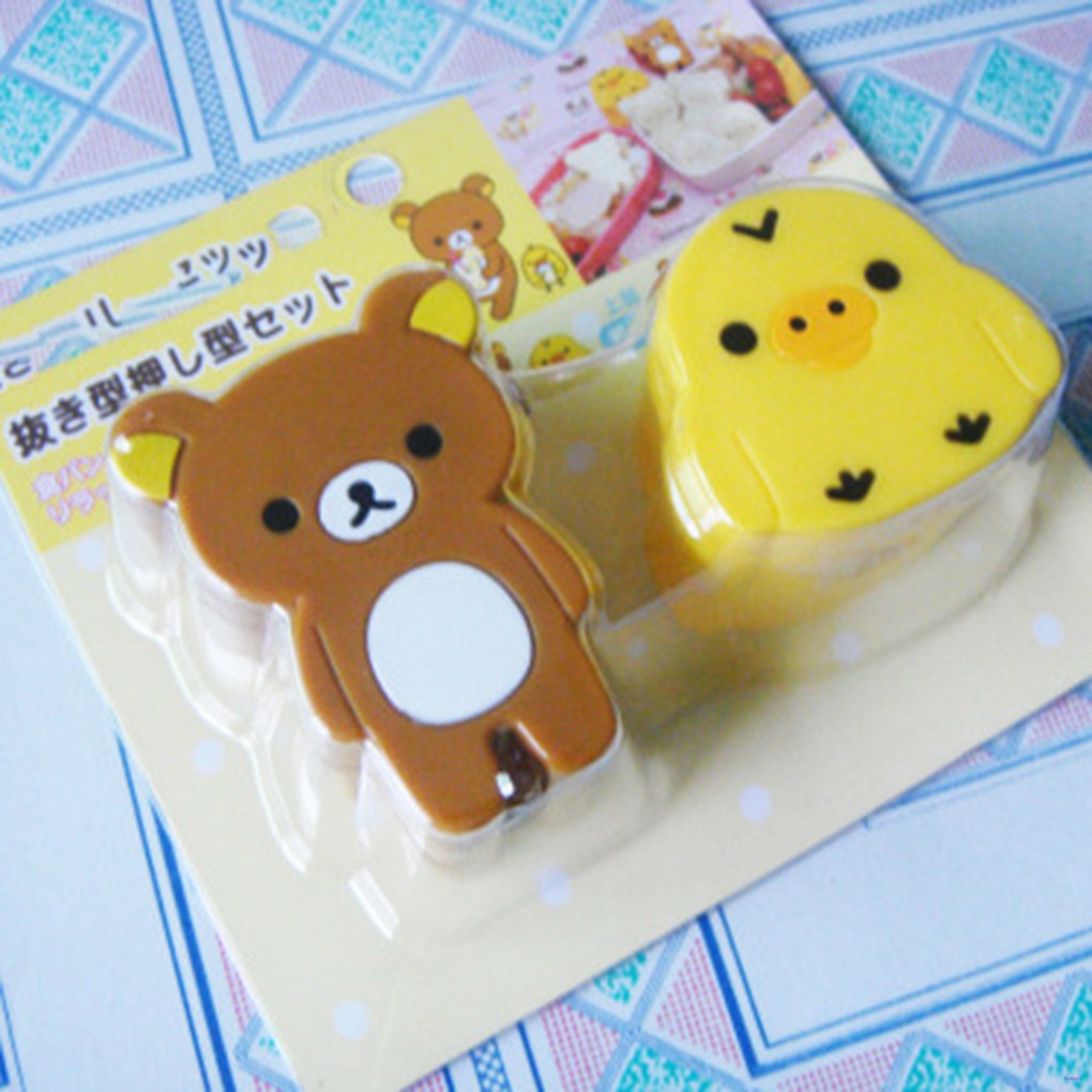 1 Pasang Cetakan Bentuk Kartun 3d Untuk Membuat Sushi Dan Sandwich