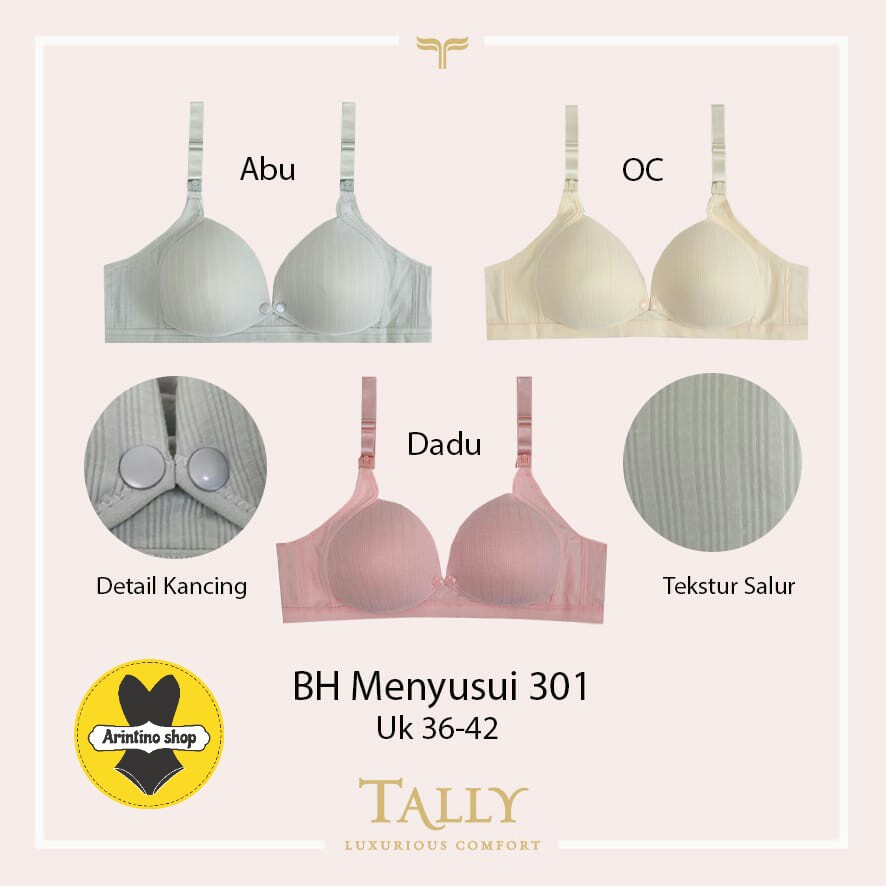 Bh Bra Menyusui Tally 2665 / 301 (Cup B) Nursing Bra | Busa Tanpa Kawat |fjv