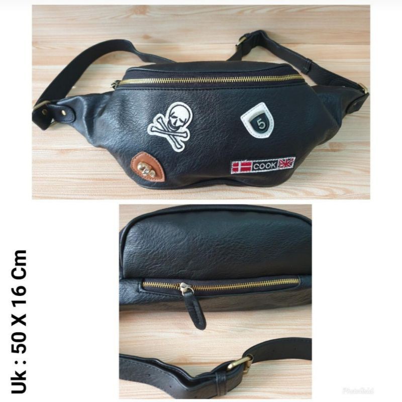 Waistbag Pria/Wanita Leather Belt Bag Bumbag Import