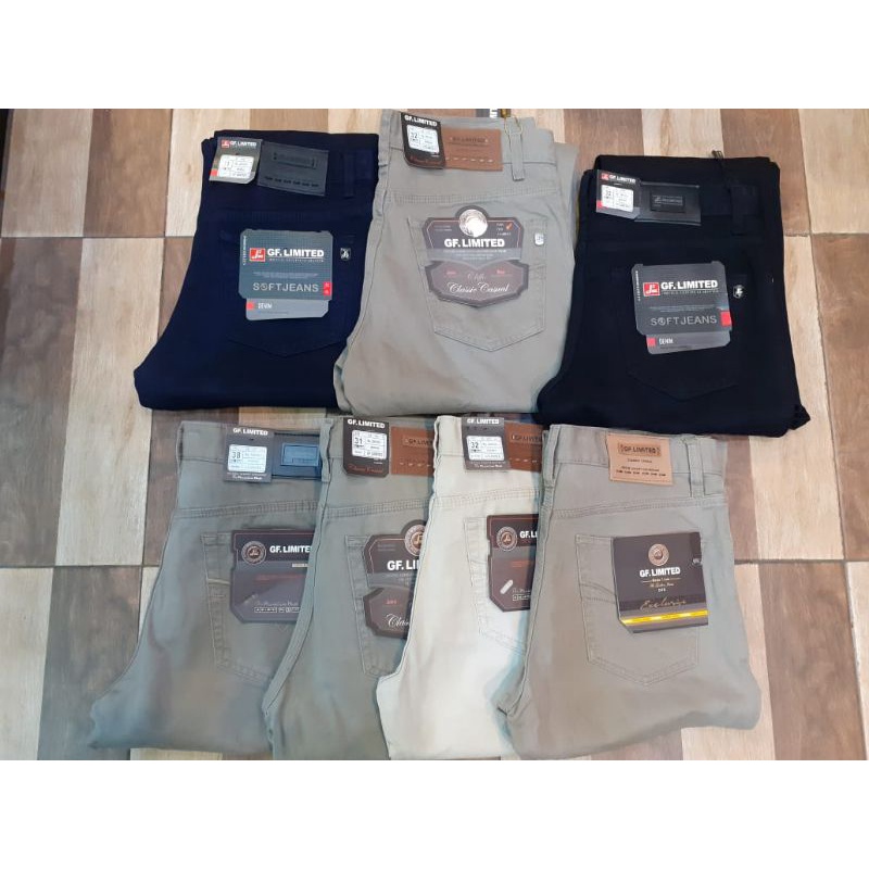 CELANA PANJANG PRIA MERK GF.LIMITED ORIGINAL BAHAN KANVAS