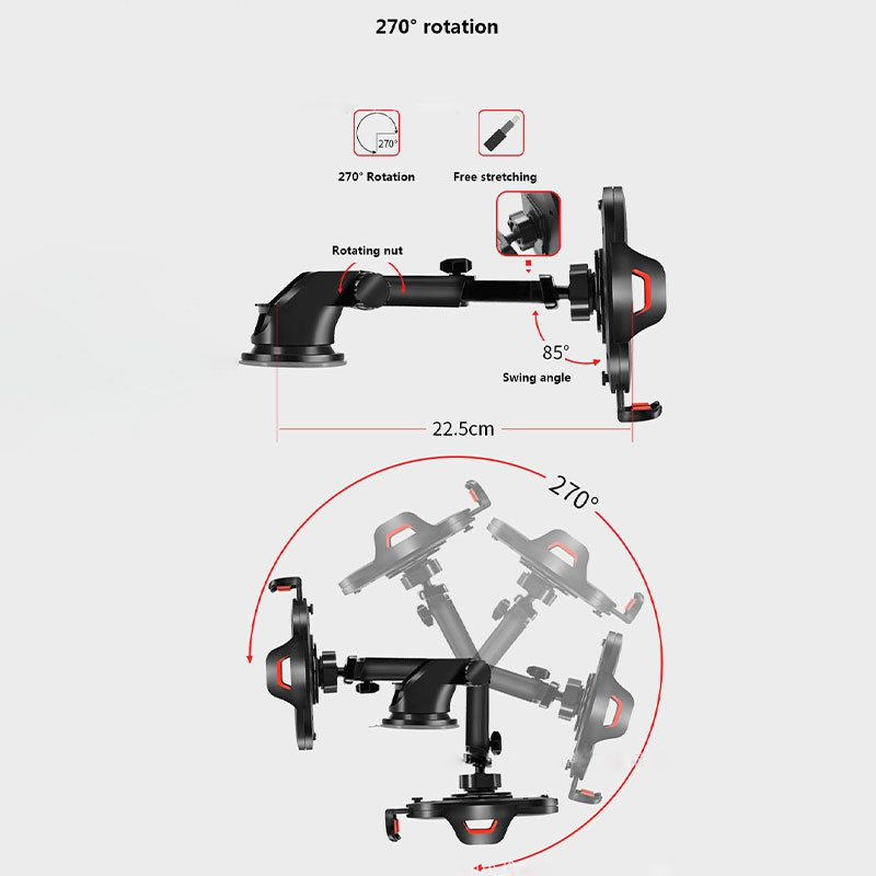 In-car Dashboard Rear View Spion Mobil Dudukan Mobil GPS Phone Holder Handphone Stand Dengan Silicon Sucker | Diputar 360derajat | Grip Kuat | Awet | Satu Handle