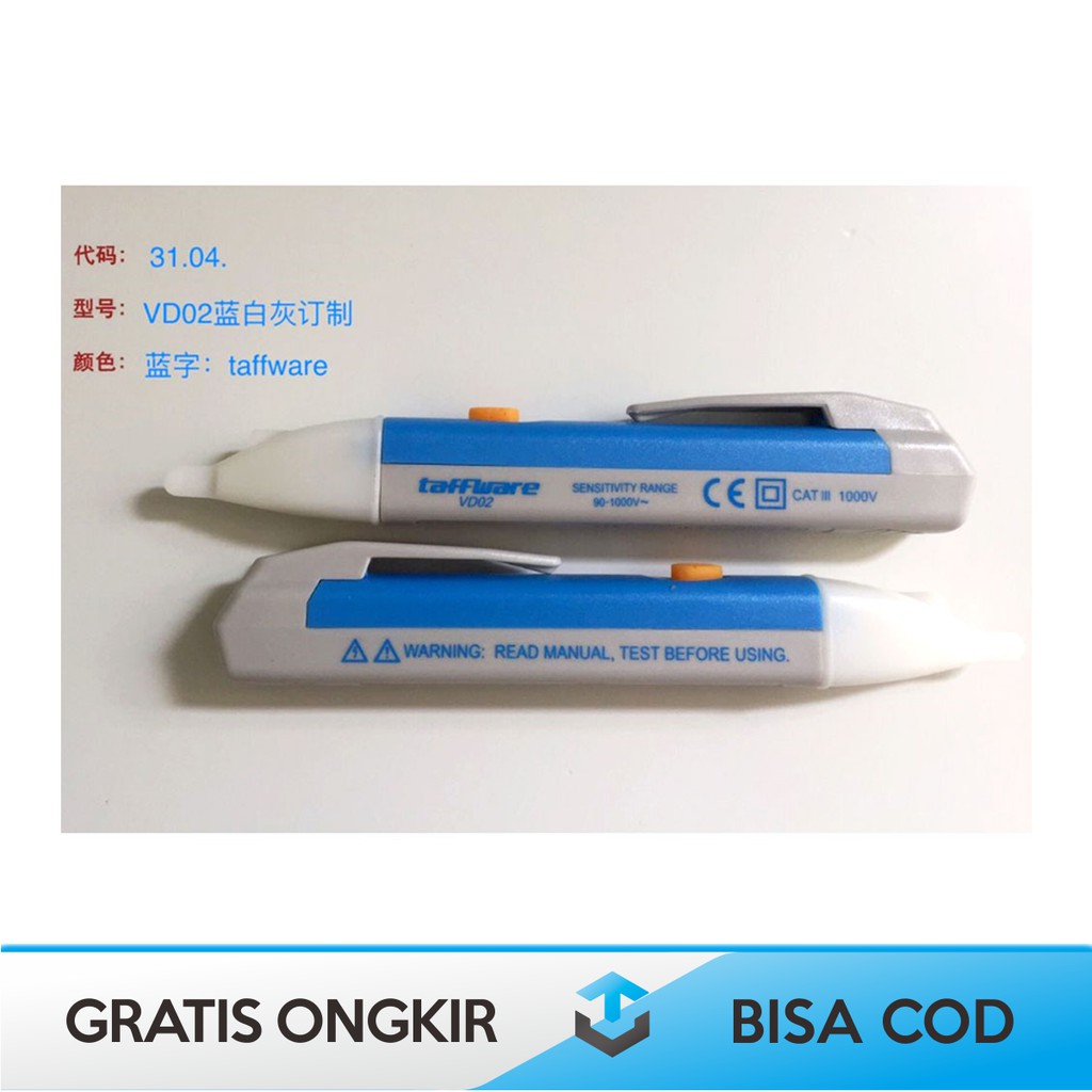 PEN NON CONTACT VOLTAGE ALERT DETECTOR TAFFWARE VD02 ORIGINAL - VOLT DETECTOR TESPEN TANPA KONTAK