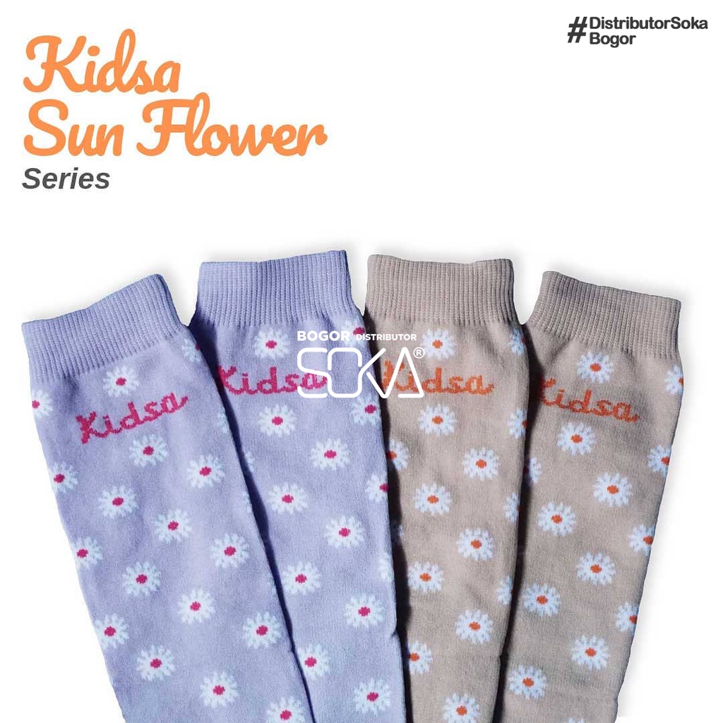 Kanik Kidsa Motif Sunflower - Kaos Kaki Anak Jempol Telapak Hitam