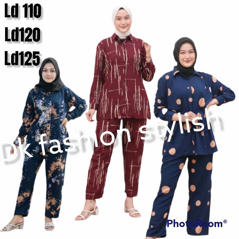 SETELAN TIE DYE LENGAN PANJANG // ONE SET TIE DYE JUMBO TALI PINGGANG BAJU TIE DYE PIYAMA LD 110-120