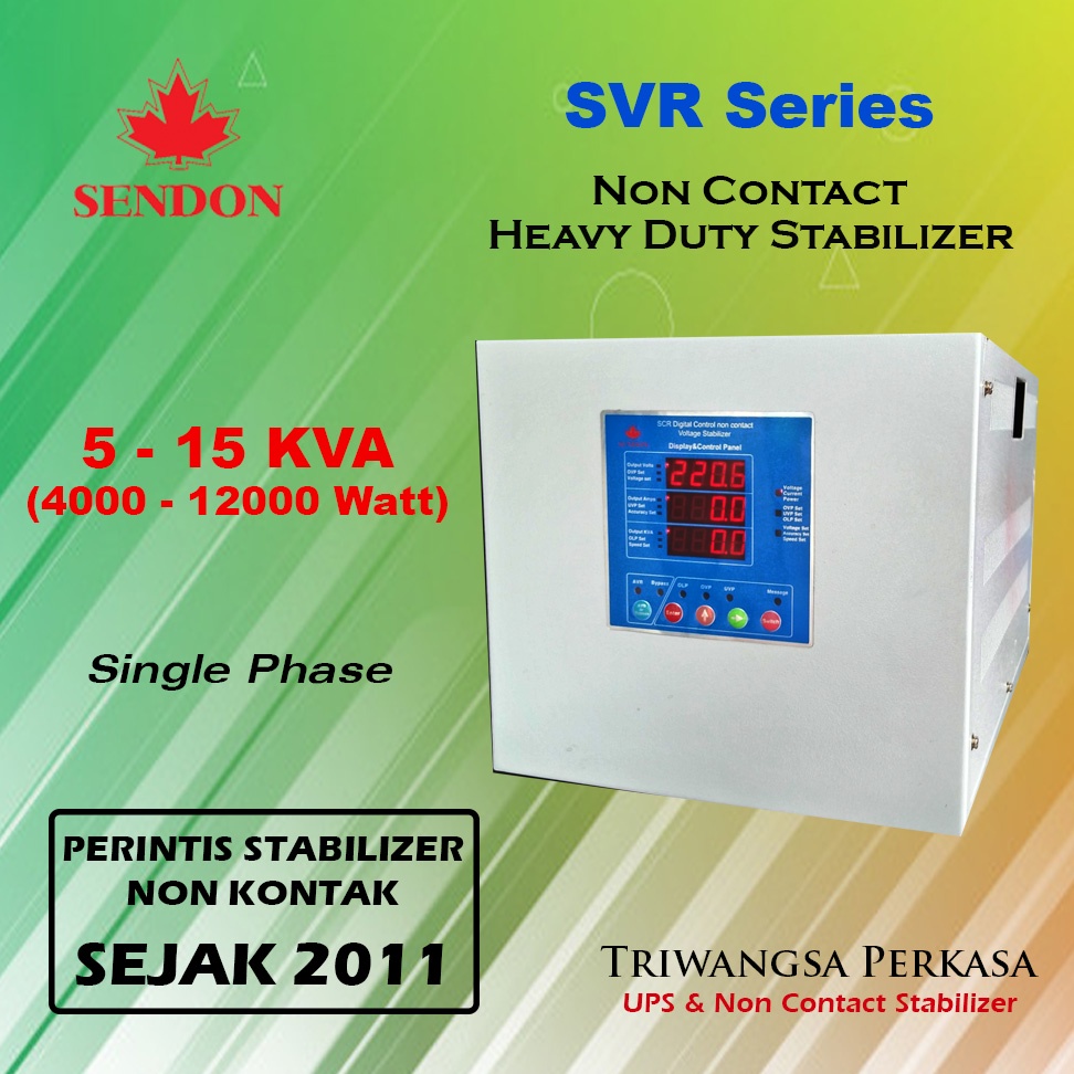 SENDON Non Contact Non Kontak Stabilizer Listrik Tanpa Gesek 1Fase&3Fase Komersial dan Industrial