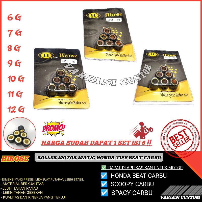 ROLLER ROLER LOLER RACING ( BK ) BEAT KARBU SCOOPY KARBU 7 8 9 10 11 12 GRAM 10GRAM ORIGINAL HIROSE