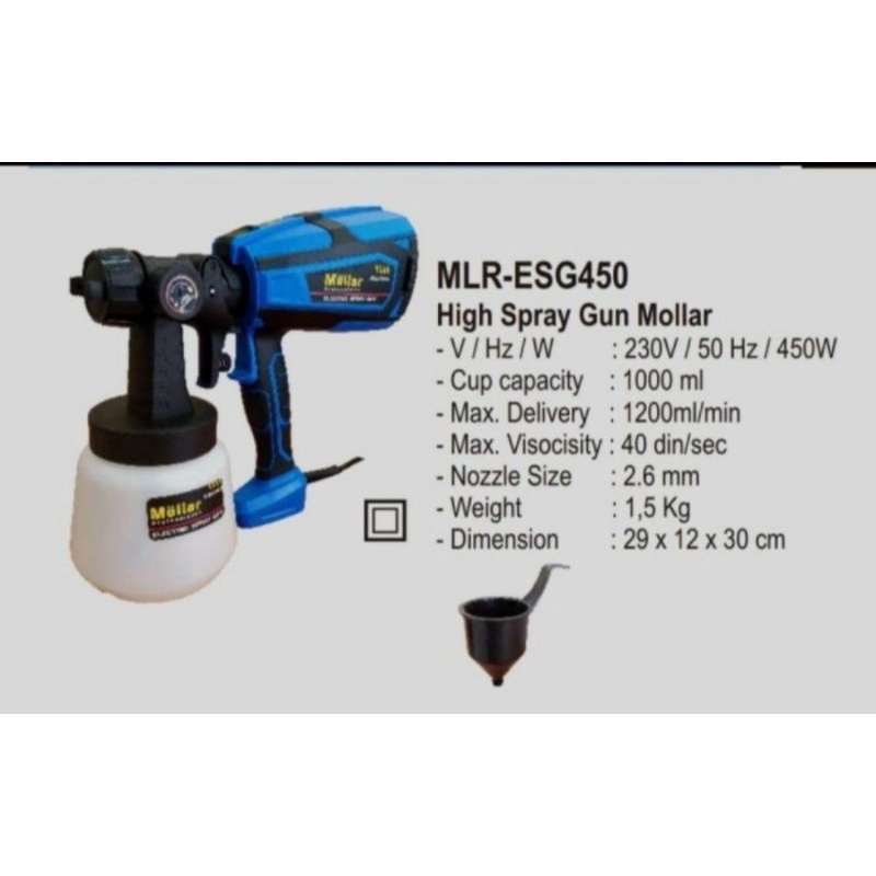 mollar ESG450 electric spray gun 450w alat semprot cat listrik ESG 450