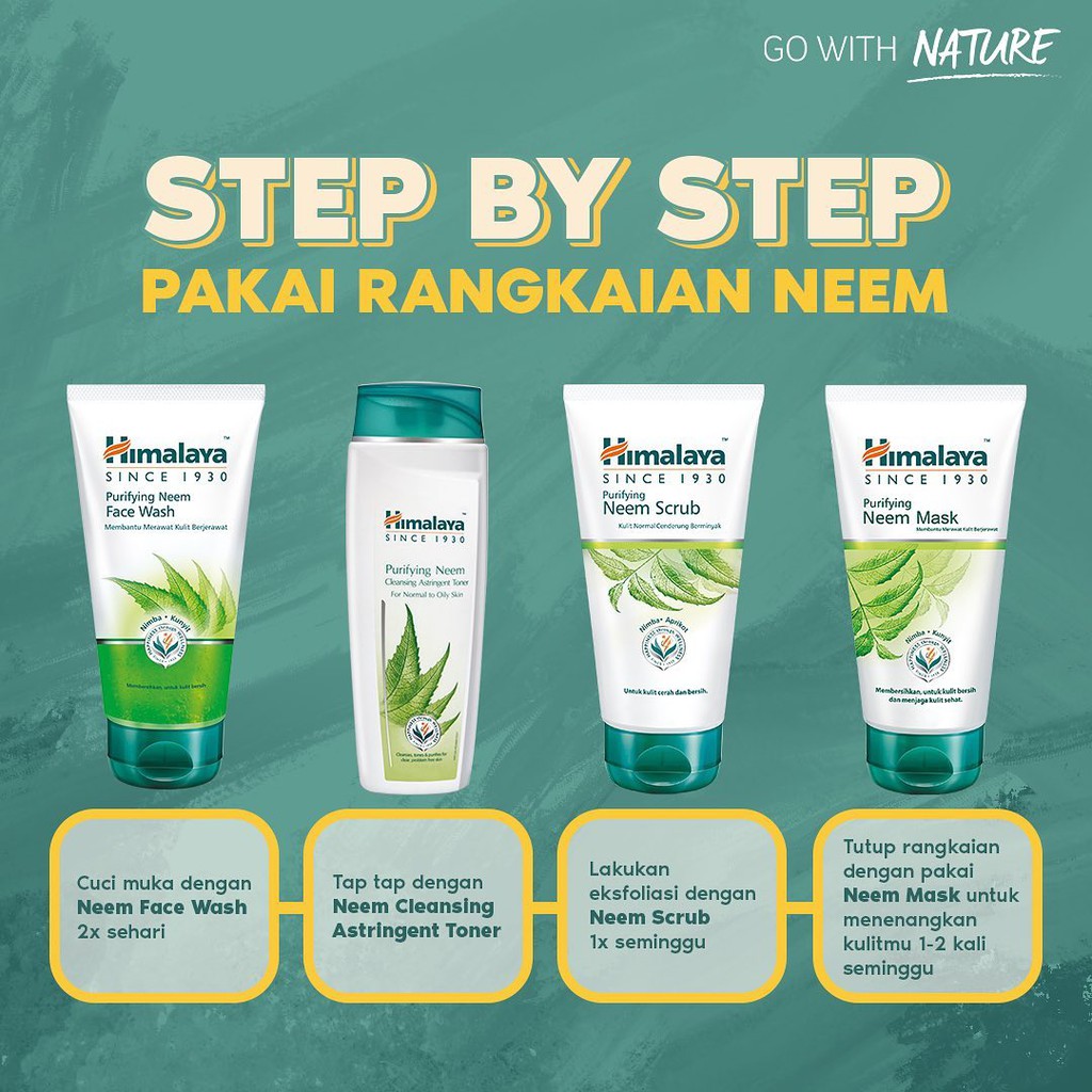 Himalaya Skincare Series Purifying Neem Face Wash, Foam, Scrub, Mask - Skincare Halal Original BPOM