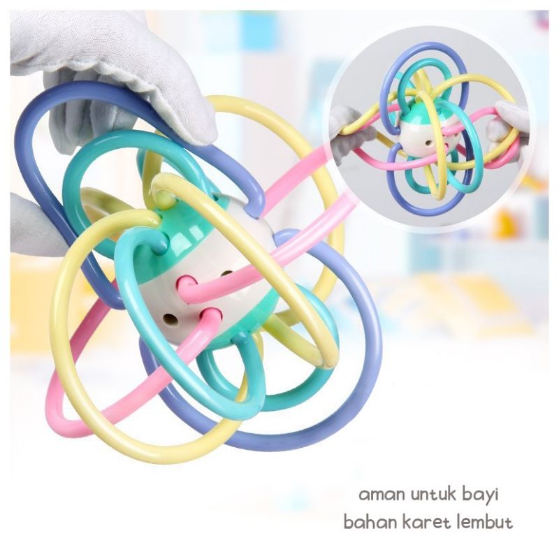 Manhattan Ball Teether Manhatan Mainan Gigitan Bola Bayi Bola Manhatan Mainan Bayi Latihan Gigit Mainan