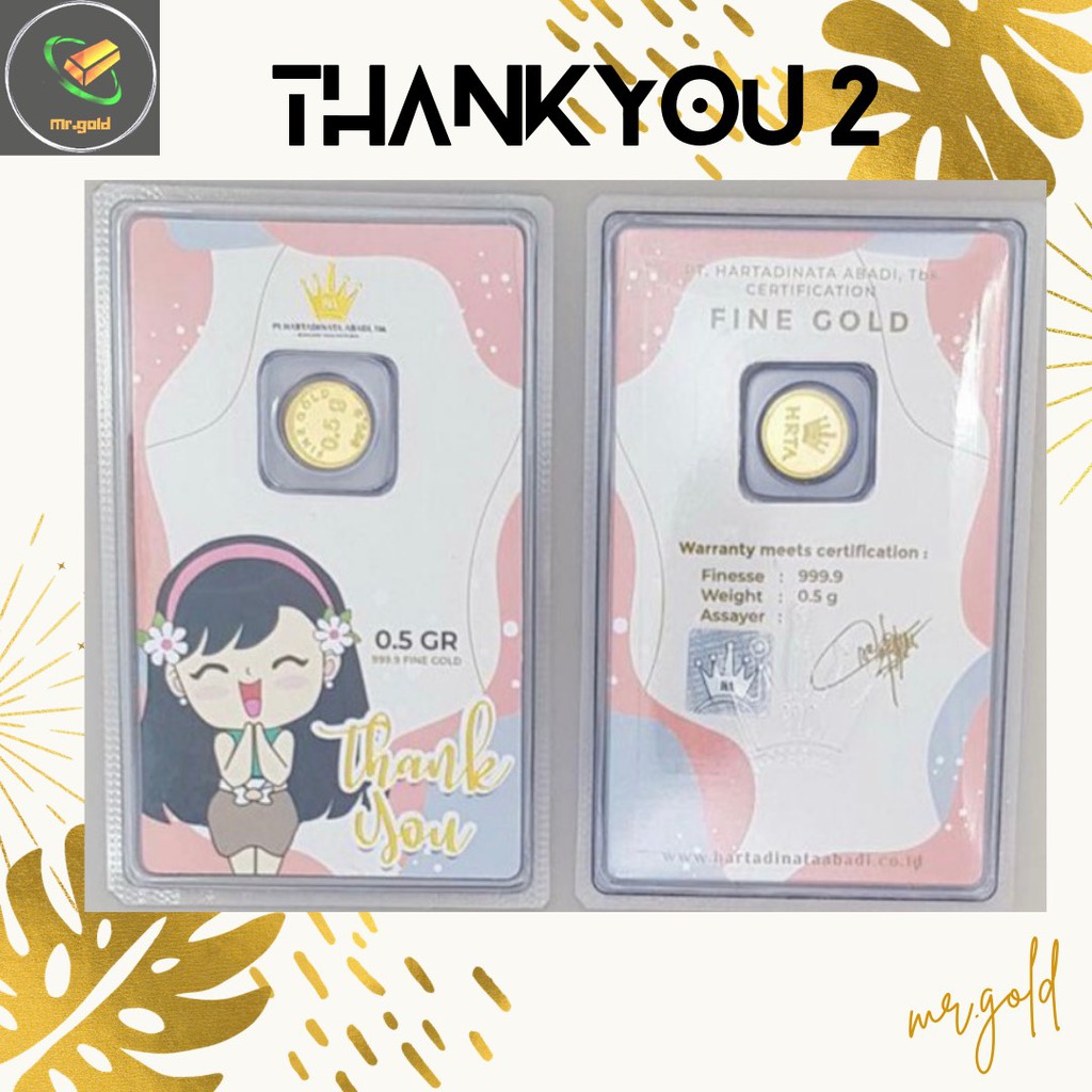 EMAS LOGAM MULIA MINI HARTADINATA ABADI 0.5 GRAM EDISI THANKYOU 2 GIFT SERIES ACC LM HT / LM HRTA