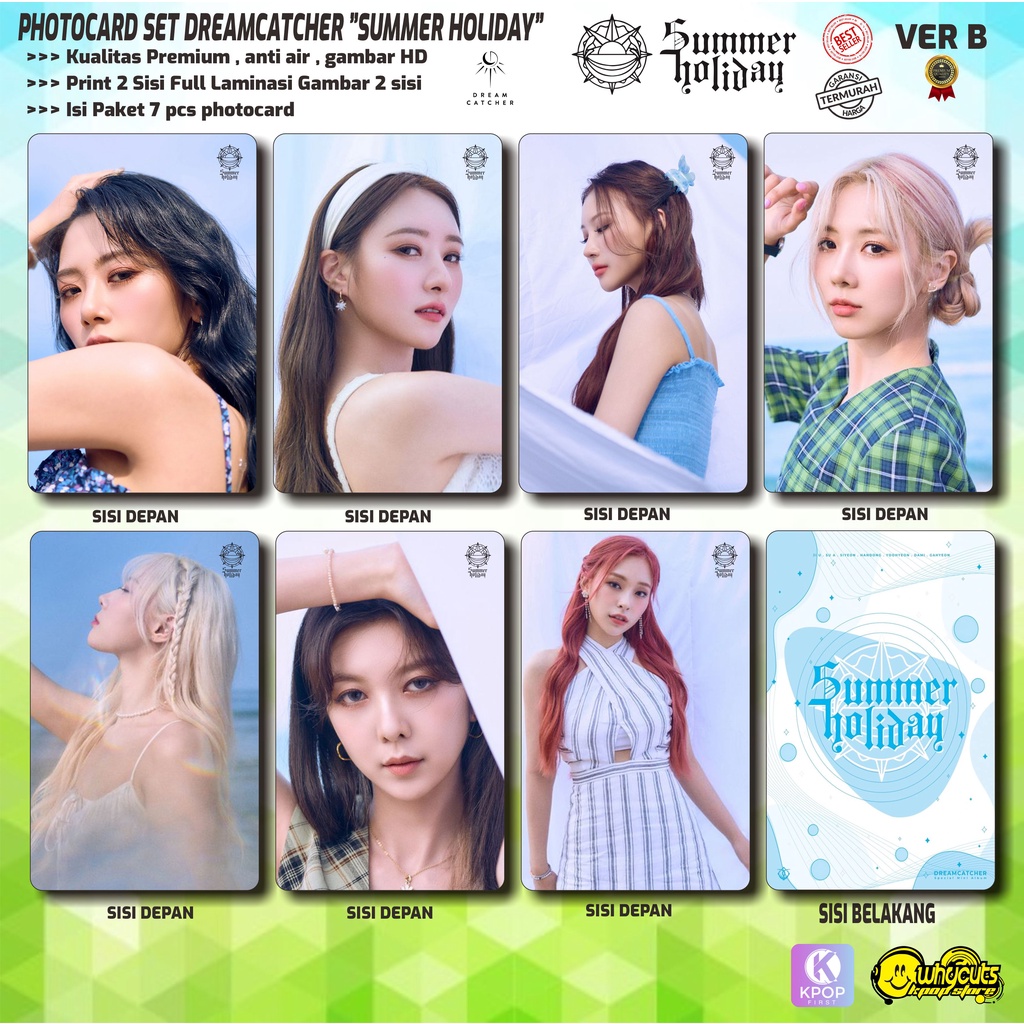 PHOTOCARD SET DREAMCATCHER PREMIUM // SUMMER HOLIDAY // FULL PACK // DUA SISI PRINT &amp; LAMINASI