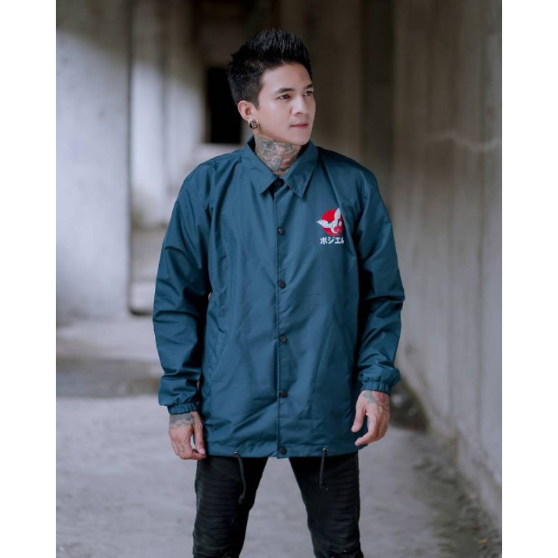 Jaket Pria - Jaket Coach Distro Sablon Gambar Burung