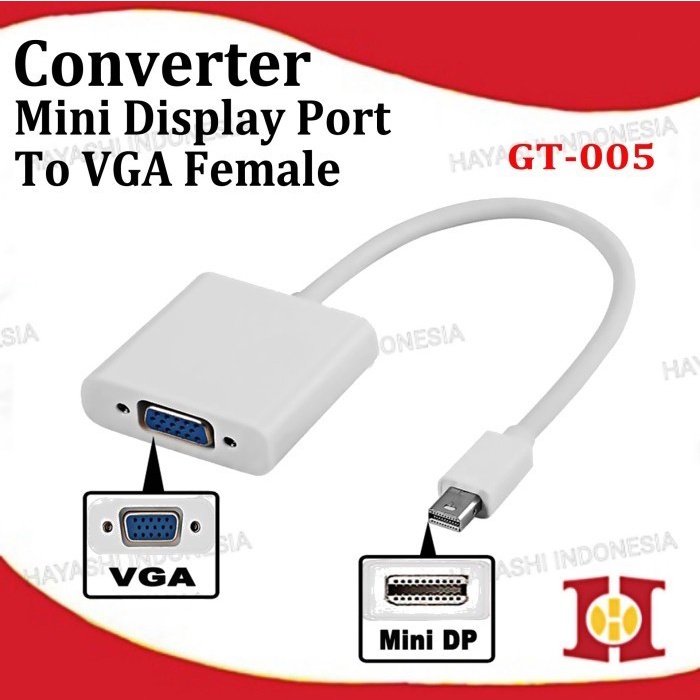 Kabel Konverter Mini Display Port To VGA Converter GT005