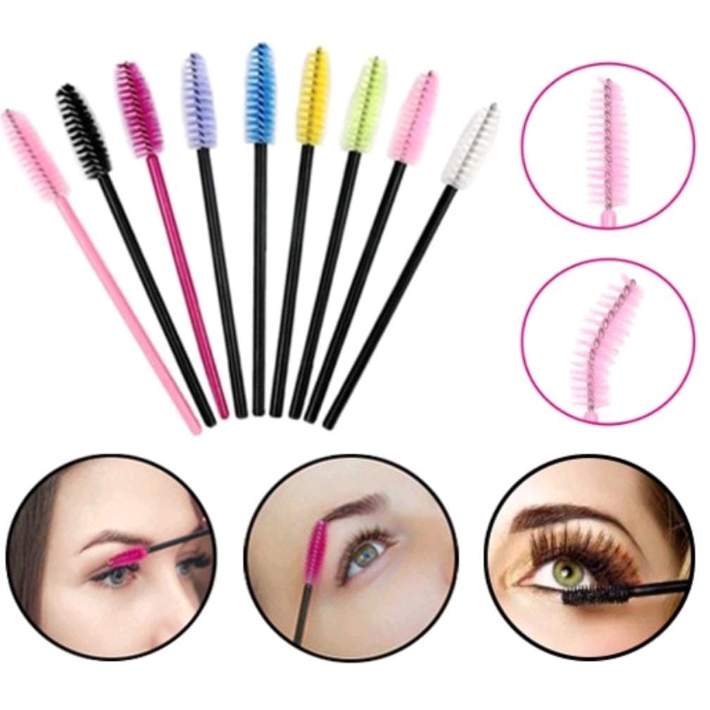 *galerybeautysemarang* Sisir Kuas Maskara Spoolie Brush Mascara Wand Sikat Eyelash Extention Bulu Mata Alis Eyebrow Make Up