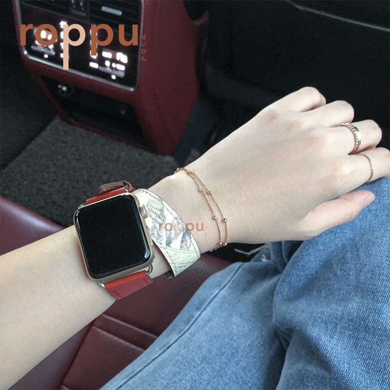 Roppu Premium Edition Swift Leather Double Tour Strap for Apple Watch