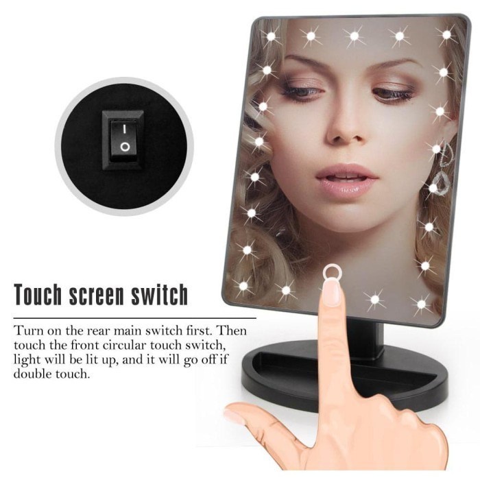 Cermin Make Up Lampu LED TOUCHSCREEN - Makeup Mirror Cermin Rias