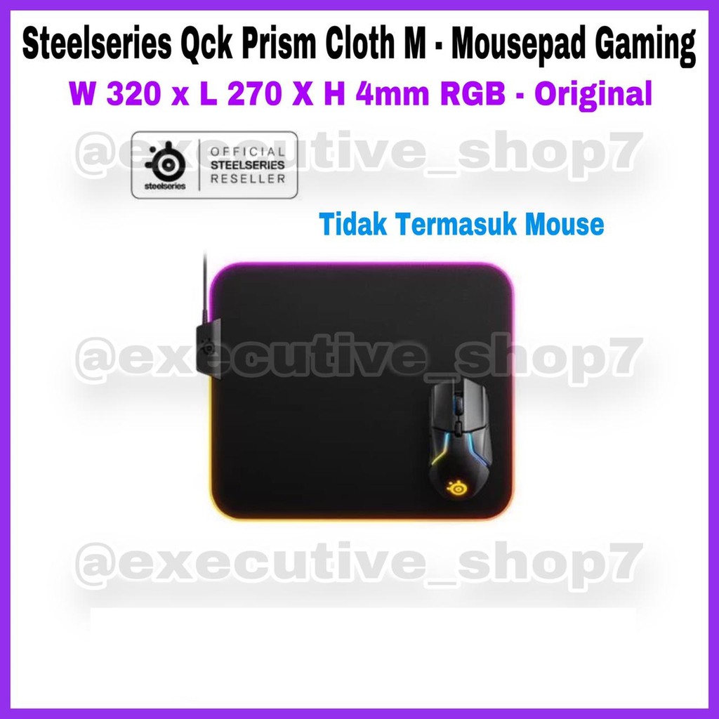 Steelseries Qck Prism Cloth Medium - Gaming Mousepad RGB - W 320 x L 270 x H 4mm - Original