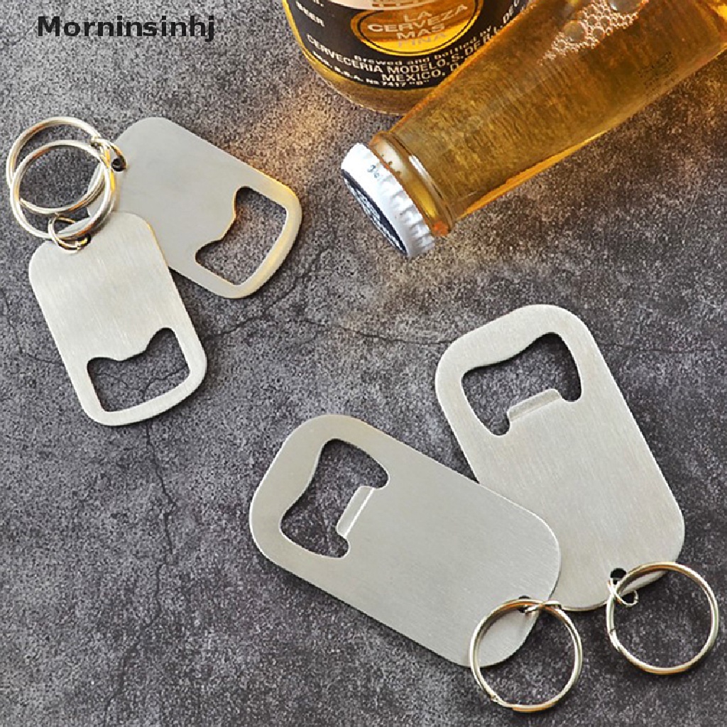 2 Pcs Gantungan Kunci Pembuka Botol Bir Bahan Stainless Steel Untuk Rumah / Hotel