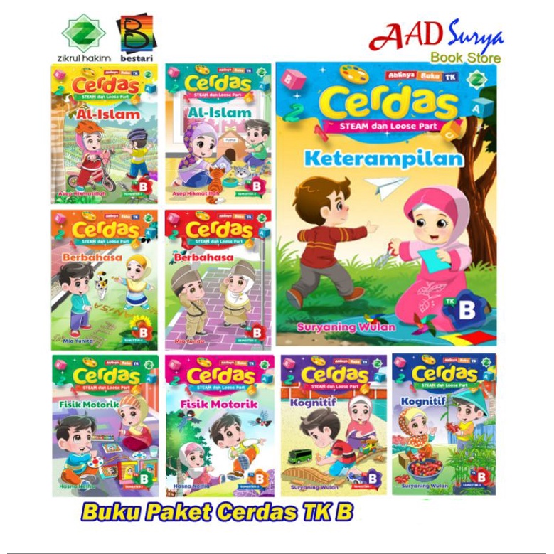 buku paket cerdas TK A dan TK B new - steam dan Losepart - zikrul Hakim