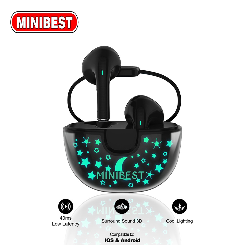 [MB] TWS Pro Gaming Bluetooth Headset Bluetooth 5.1 Cool Lighting Low Latency 40ms Stereo Sound Effect M6