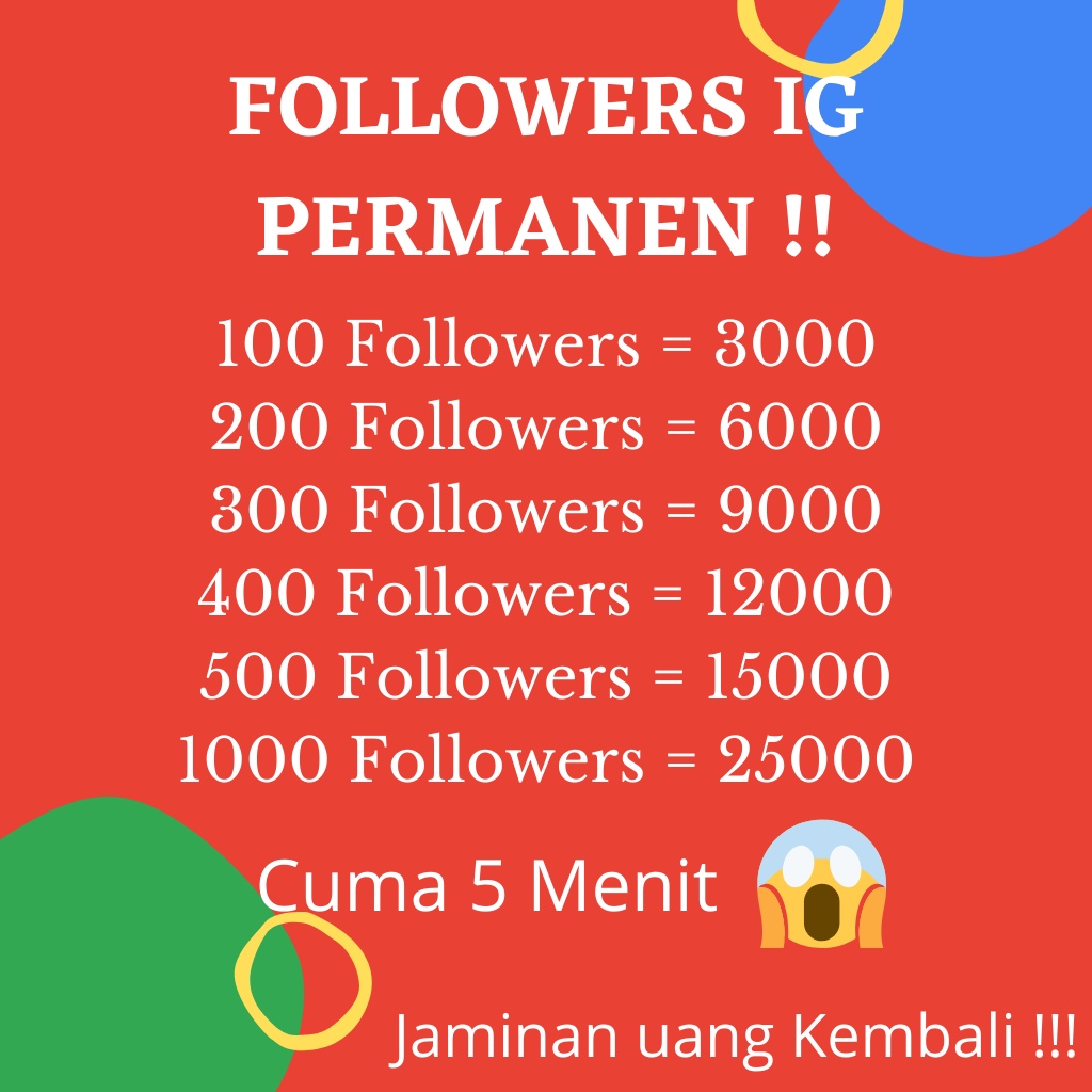 Followers IG Permanen Real Aktif