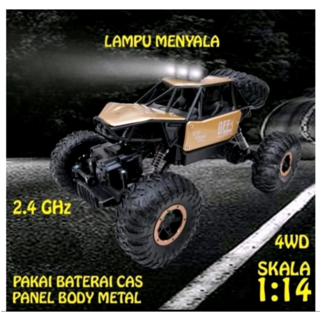RC CAR RAPTOR JEEP BAN BESAR LAMPU METAL ALLOY 4WD 2.4GHZ